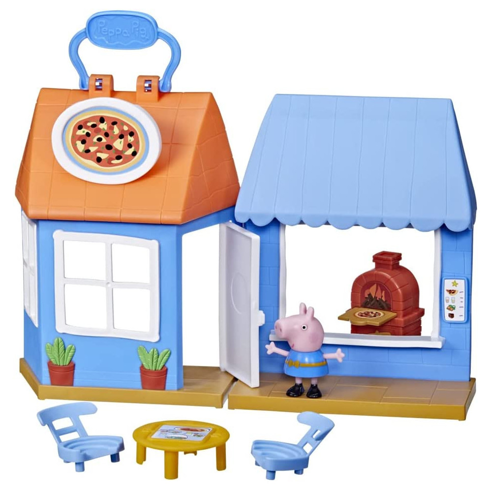 Peppa Pig Peppa'S Adventures Peppa'S Pizza Place Carry-And-Play Playset, Preschool Toy, Includes 1 Figure And 4 Accessories, Ages 3 And Up