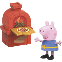 Peppa Pig Peppa'S Adventures Peppa'S Pizza Place Carry-And-Play Playset, Preschool Toy, Includes 1 Figure And 4 Accessories, Ages 3 And Up