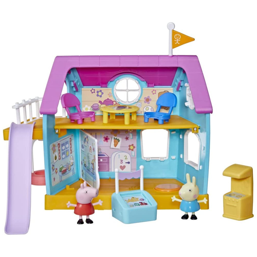 Peppa Pig Peppa'S Club Peppa'S Kids Only Clubhouse Playset Preschool Toy Sound Effects Includes 2 Figures, 7 Accessories: Ages 3 And Up, Multicolor, F35565S1