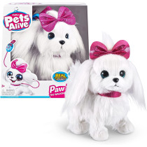 Pets Alive Lil' Paw Paw The Walking Puppy By Zuru Interactive Dog Toys That Walk, Waggle, And Barks, Interactive Plush Pet, Electronic Leash, Soft Puppy Toy For Kids And Girls