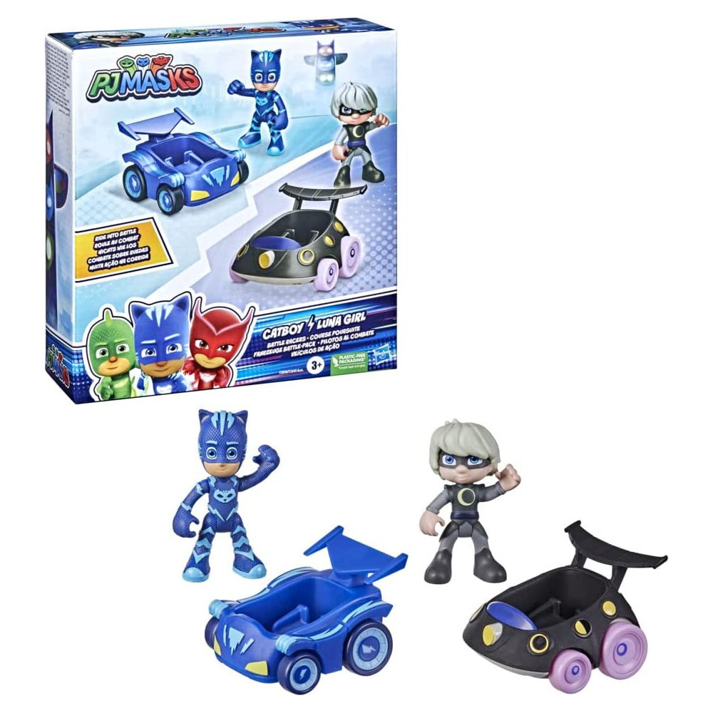 Pj Masks Catboy Vs Luna Girl Battle Racers Preschool Toy Vehicle And Action Figure Set For Kids Ages 3 And Up