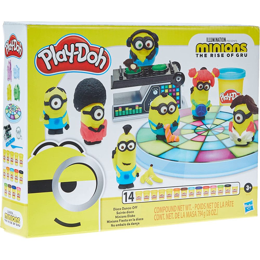 Play Doh Minions: The Rise Of Gru Disco Dance Off Toy For Kids 3 Years And Up With 14 Non Toxic Play Doh Cans, Multicolour, E87655L0