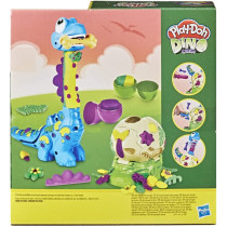 Play-Doh Dino Crew Growin' Tall Bronto Toy Dinosaur For Kids 3 Years And Up With 2 Play-Doh Eggs, 2.5 Ounces Each, Non-Toxic
