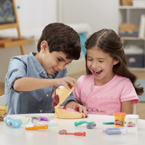 Play-Doh Drill 'N Fill Dentist Toy For Children 3 Years And Up With 8 Modelling Compound Pots, Non-Toxic, Assorted Colours