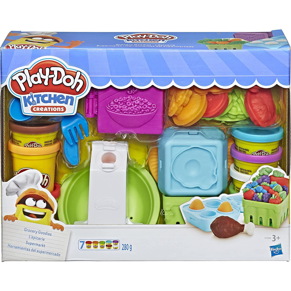 Play-Doh Kitchen Creations Grocery Goodies Play Food Set With 7 Non-Toxic Colors
