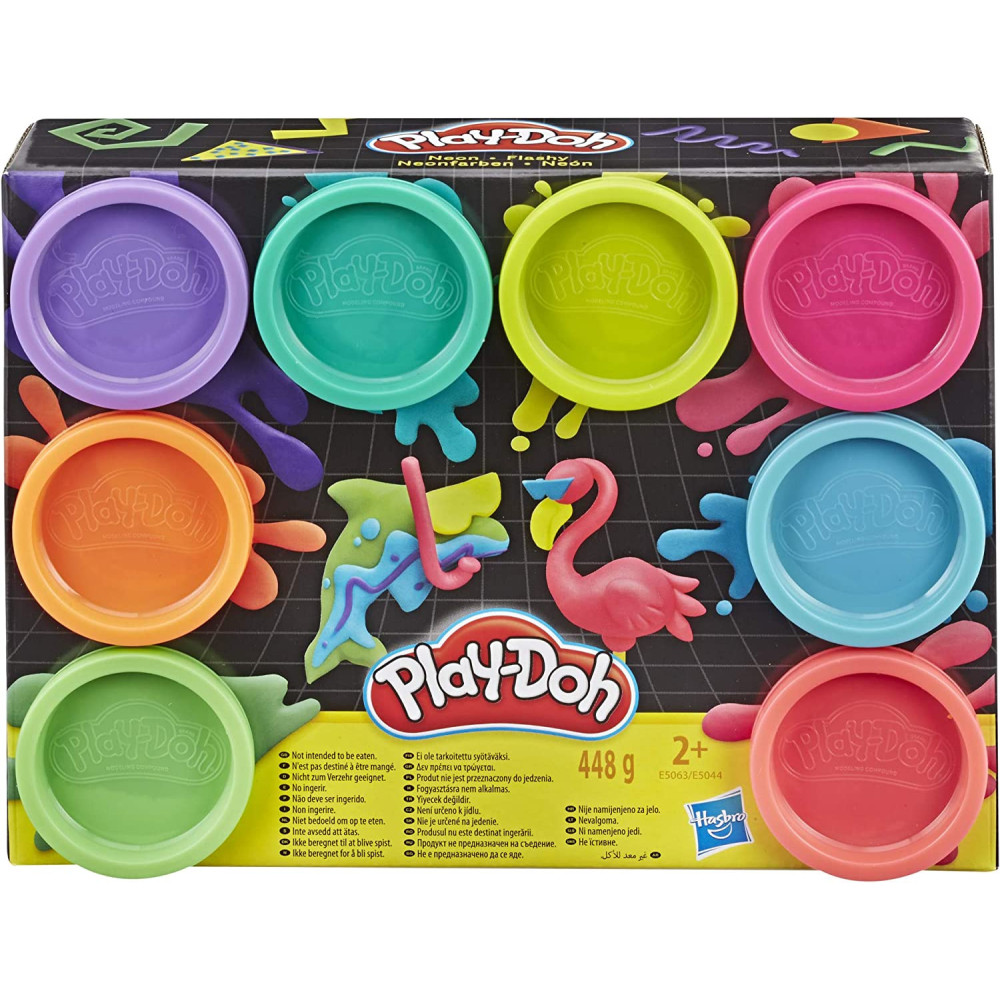 Play-Doh Neon Colors 8 Pack Of 2-Ounce Cans, Toys For 2 Years And Up, Arts And Crafts For Kids, Imagination Toys