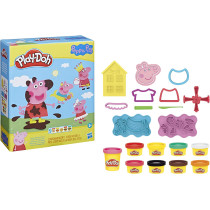 Play-Doh Peppa Pig Stylin Set With 9 Non-Toxic Modeling Compound Cans And 11 Accessories, Peppa Pig Toy For Kids 3 And Up