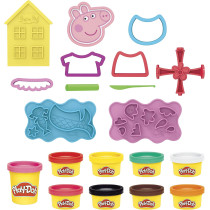 Play-Doh Peppa Pig Stylin Set With 9 Non-Toxic Modeling Compound Cans And 11 Accessories, Peppa Pig Toy For Kids 3 And Up