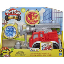Play-Doh Wheels Fire Engine Playset With 2 Non-Toxic Modeling Compound Cans Including Water And Fire Colors, Firetruck Toy For Kids 3 And Up
