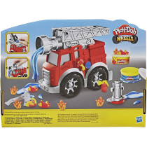 Play-Doh Wheels Fire Engine Playset With 2 Non-Toxic Modeling Compound Cans Including Water And Fire Colors, Firetruck Toy For Kids 3 And Up