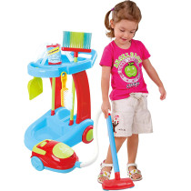 Playgo My Cleaning Trolley With Vacuum Cleaner Toy 7 Pc Home Products For Kids Pretend Play Set For Kids Age 3 Years & Up
