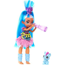 Cave Club Tella Doll (8 - 10-inch) Prehistoric Fashion Doll with Dinosaur Pet GNL86