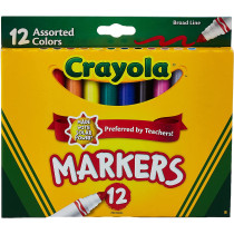 Crayola - 12 Ct. Assorted, Broad Line Markers