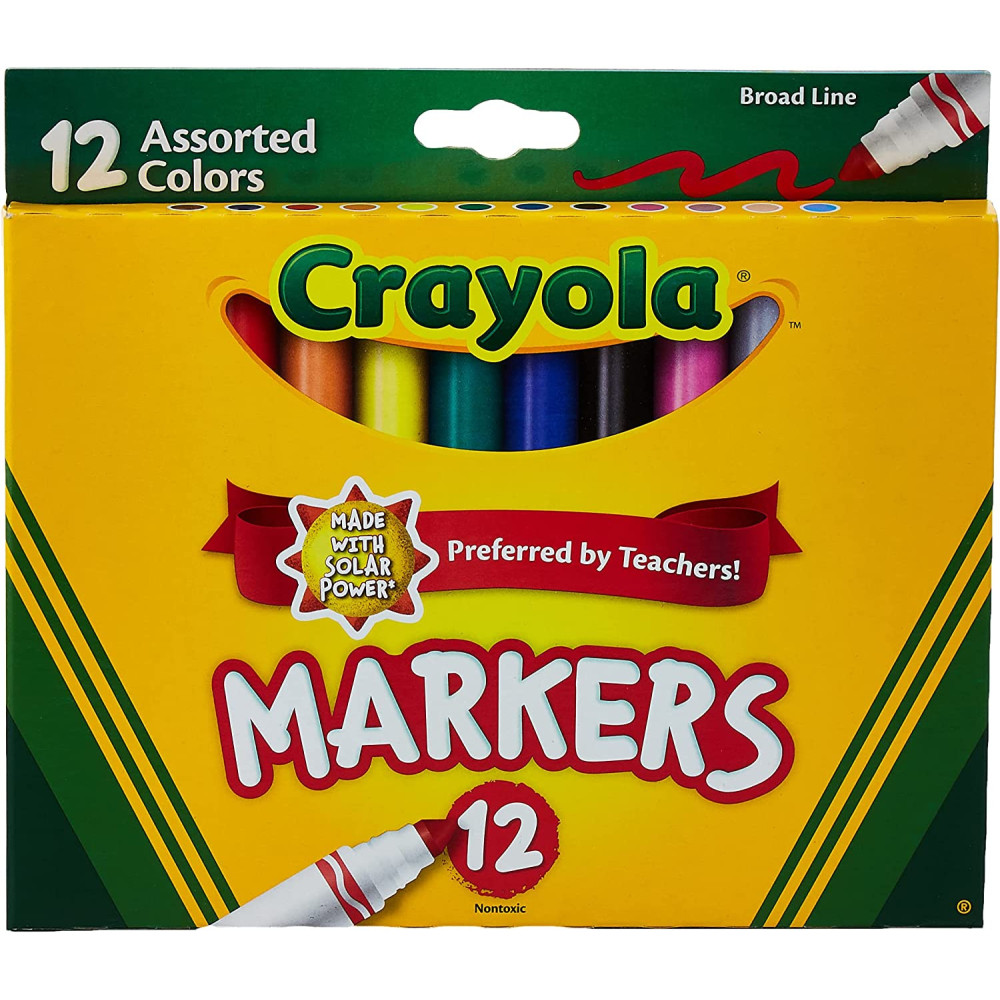 Crayola - 12 Ct. Assorted, Broad Line Markers