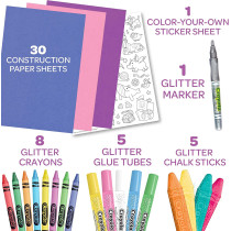 Crayola All That Glitters Art Case Coloring Set, Toys, Gift for Kids Age 5+, Pink