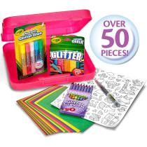 Crayola All That Glitters Art Case Coloring Set, Toys, Gift for Kids Age 5+, Pink