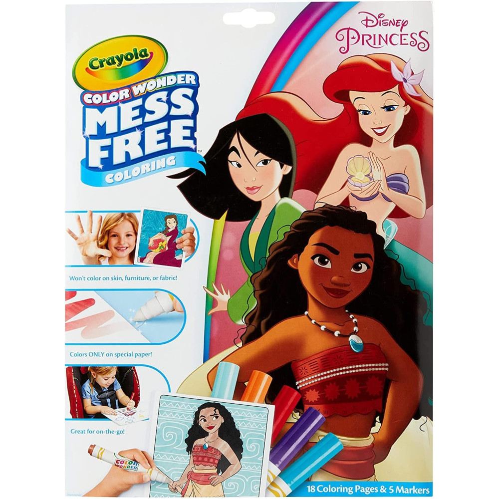 Crayola Color Wonder DISNEY Princess Coloring Book Pages & Markers, Multi-Colour, Cy75-7003