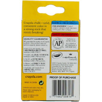 Crayola Colored Chalk Sticks 12 Count Pack of 12