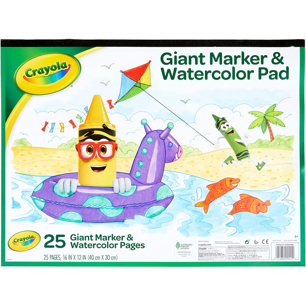 Crayola Giant Marker And Watercolor Pad, Multi-Colour, Cy99-3411