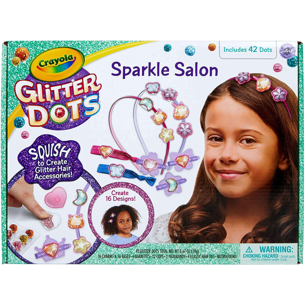 Crayola Glitter Dots Salon Hair Clips Craft, Toys, Gift for Kids, Ages 6, 7, 8, 9