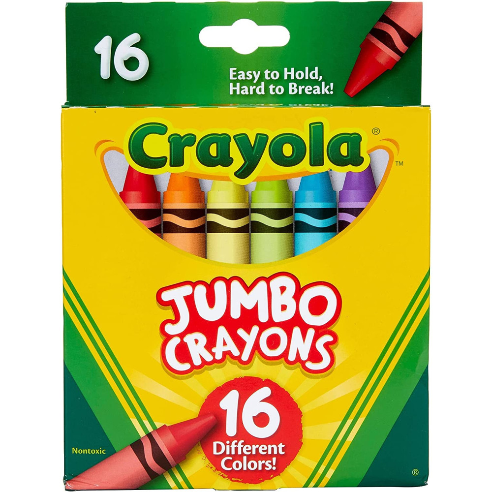 Crayola Jumbo Crayons, Assorted Colors, Great Toddler Crayons, 16 Count