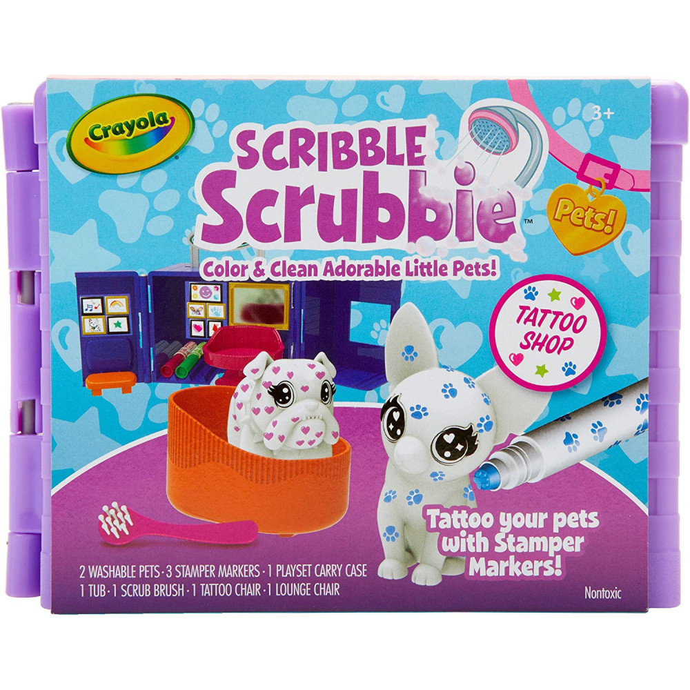 Crayola Scribble Scrubbie Pets Tattoo Shop, Toys For Girls & Boys, Gift For Kids, Age 3, 4, 5, 6