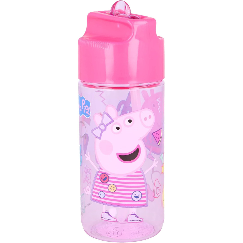 Stor Small Tritan Hydro Water Bottle With Peppa Pig Theme 430ml, Pink Shade