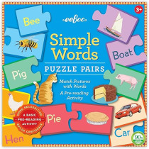 Eeboo Simple Word Educational Flash Cards Educational Flash Cards For Kids Age 3 Years And Above