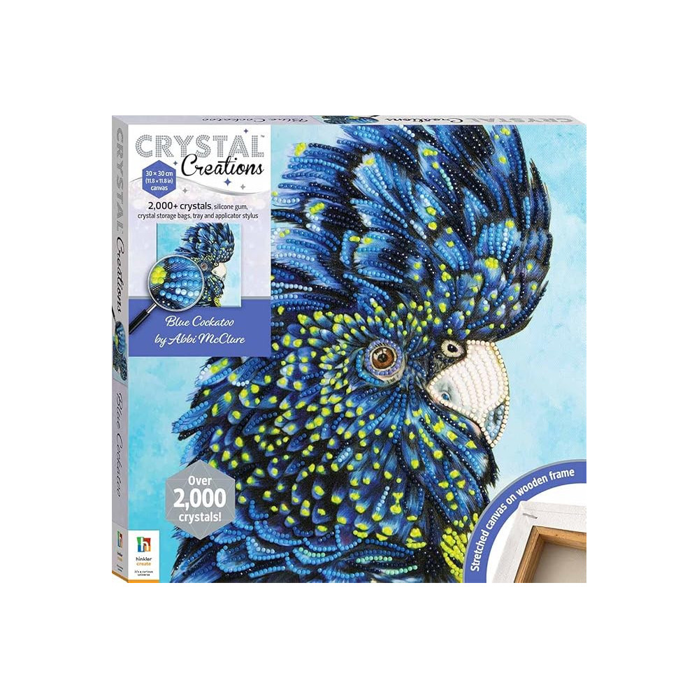 Hinkler Crystal Creations Canvas Blue Cockatoo Over 2000 Plus Crystals