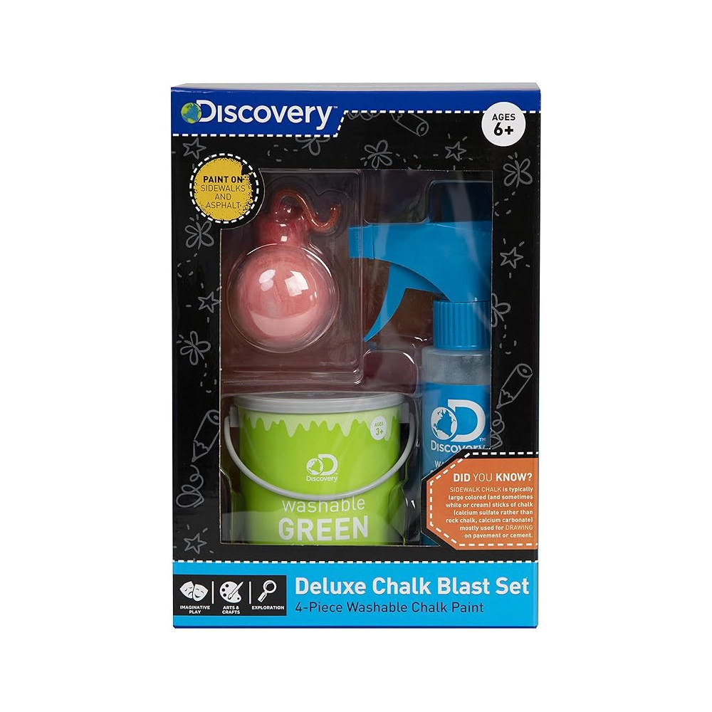 Discovery Deluxe Chalk Blast Set, 4 Pcs Washable Chalk Paint