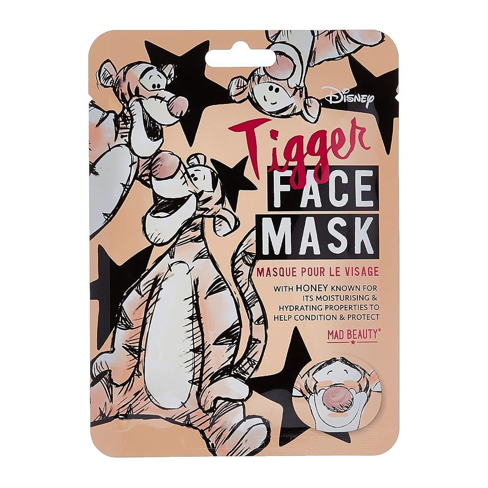 Disney Mad Beauty Winnie The Pooh Tigger Face Masks Set, Honey Infused Sheet Moisturize, Hydrate And Nourishes Skin