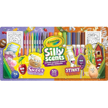 Crayola Sweet And Stinky Silly Scents Coloring Activity Kit, 55 pcs Kit