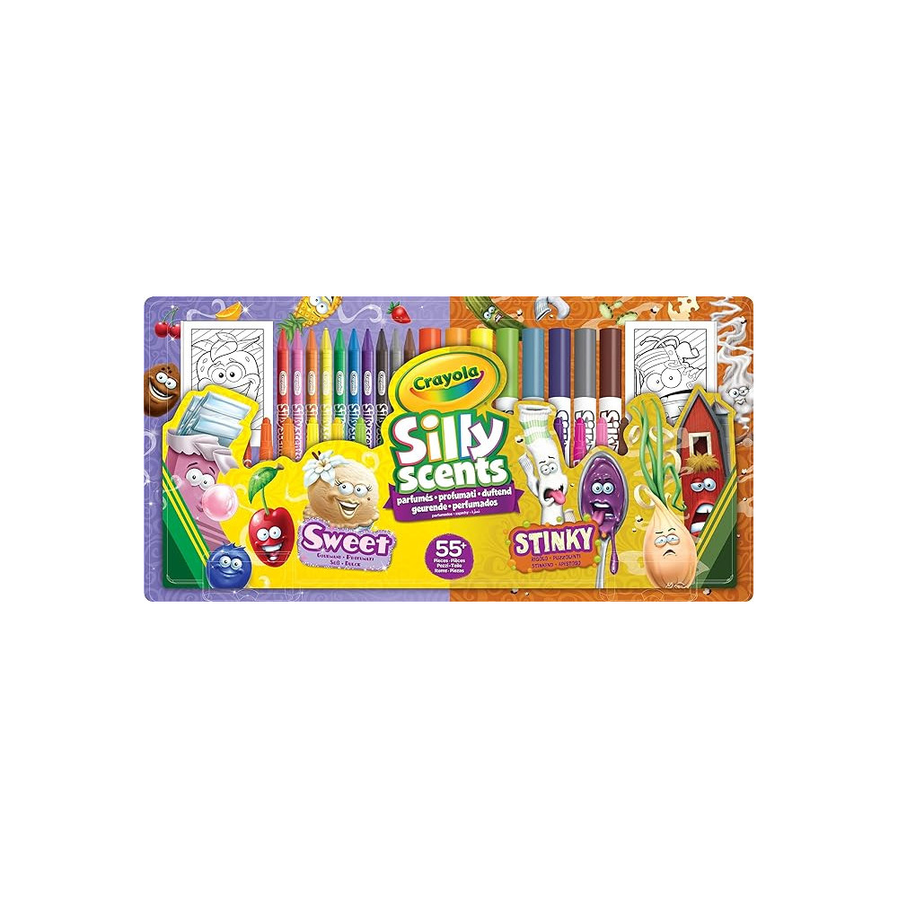 Crayola Sweet And Stinky Silly Scents Coloring Activity Kit, 55 pcs Kit