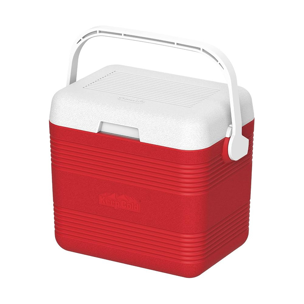 Cosmoplast Deluxe 10L Keep Cold Plastic Cooler With handle And Secure Lid Locking, Red