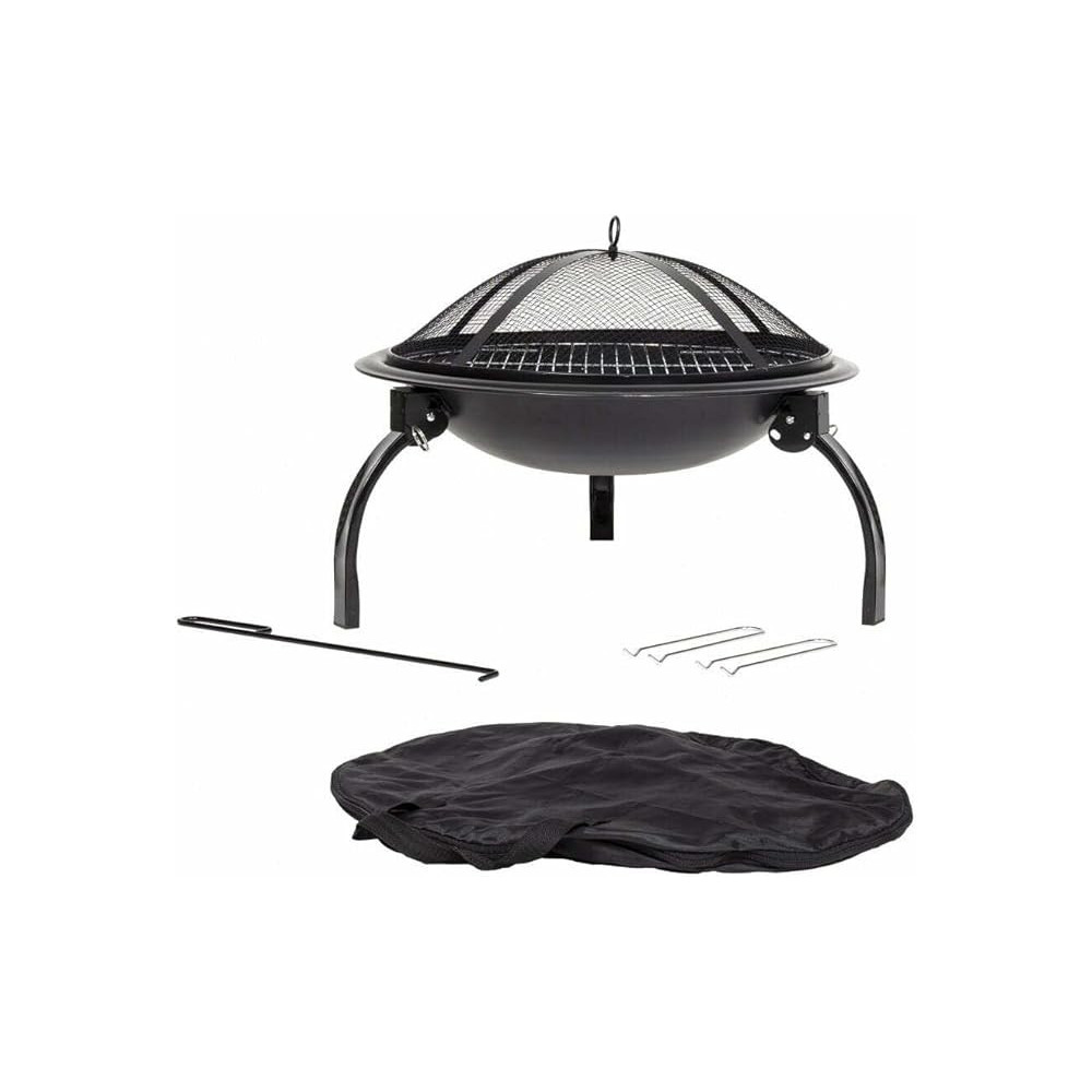 La Hacienda Steel Firebowl With Griller With Folding Legs And Bag, Bag