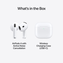 Apple AirPods 4 With Active Noise Cancellation Type-C White, MXP93ZEA, 1 Year Warranty