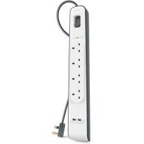 Belkin Extension Cord 4 Outputs With Usb Port, White