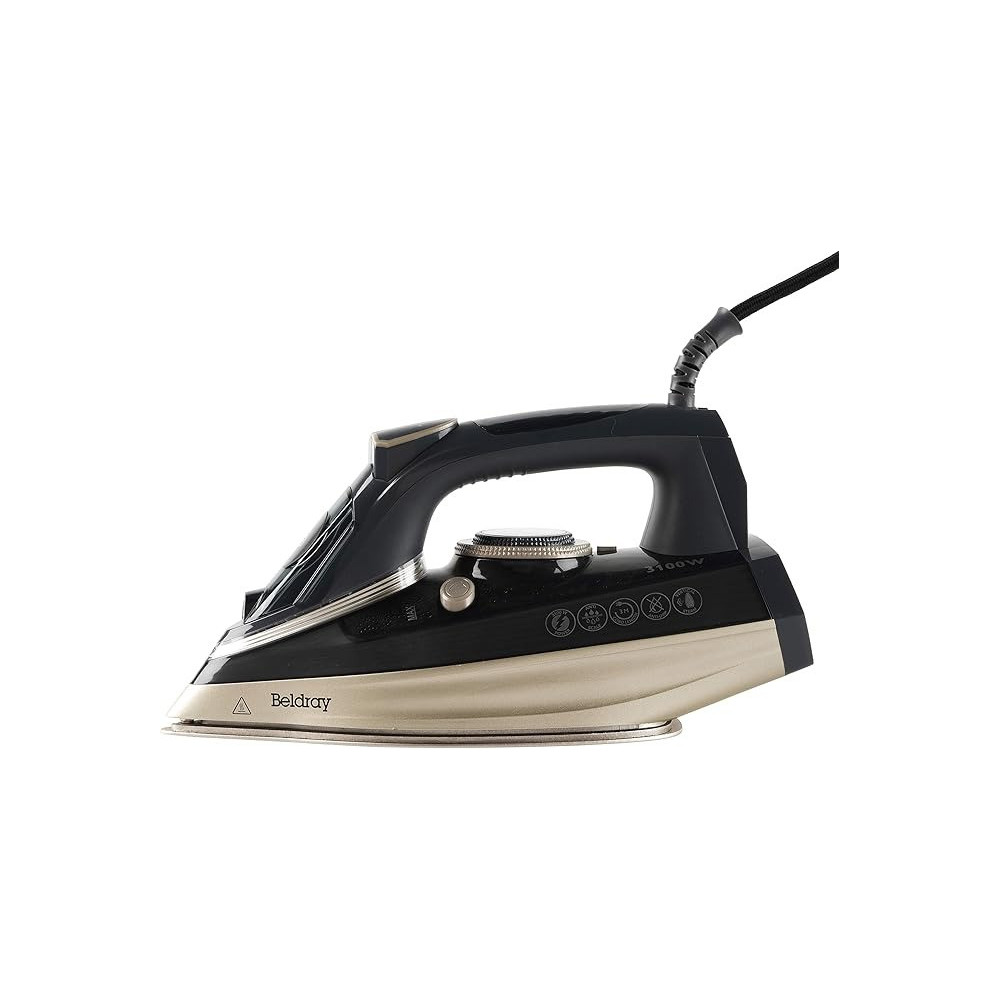 Beldray Steam Iron Dual Soleplate 300ml, Black