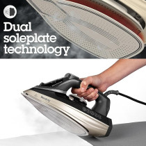 Beldray Steam Iron Dual Soleplate 300ml, Black