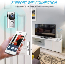 Uk Plus Wifi Smart Video Doorbell, UK Plus Access Wireless Door Bell Smart Home 720P Hd Wifi Camera Security With Two-Way Talk & Video,Pir Motion Detection (Batteries Not Included)