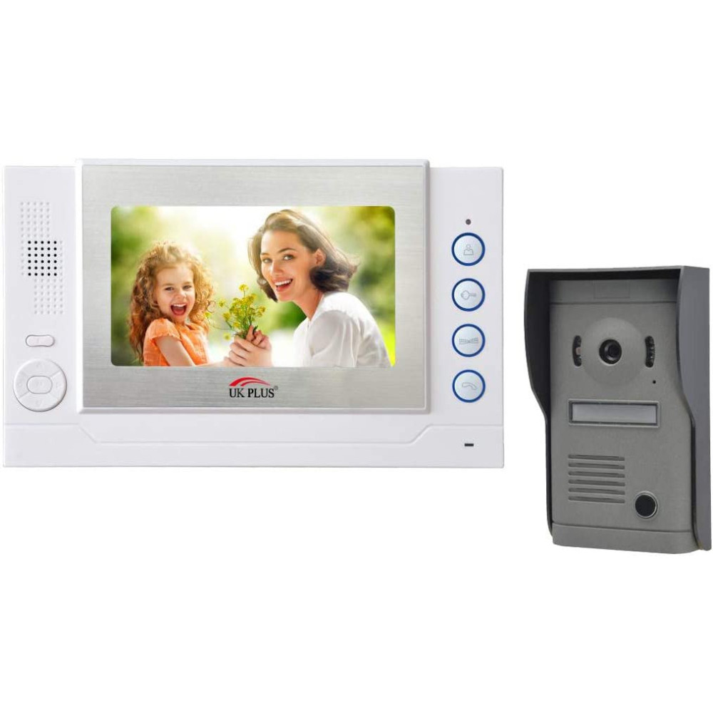 UK Plus Video Two-Way Intercom 8 Inch Screen 720P Camera 1.0Mp 3.6Mm Lens Night Vision English/Arabic Language