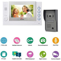 UK Plus Video Two-Way Intercom 8 Inch Screen 720P Camera 1.0Mp 3.6Mm Lens Night Vision English/Arabic Language