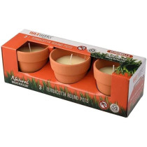 Waxworks Citronella Candle Terracotta Pots, Natural Mozzie Repellent Pack Of 3pcs