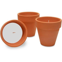 Waxworks Citronella Candle Terracotta Pots, Natural Mozzie Repellent Pack Of 3pcs