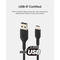 Belkin Boost Charge Braided USB C To USB A Charger Cable 2m, Black