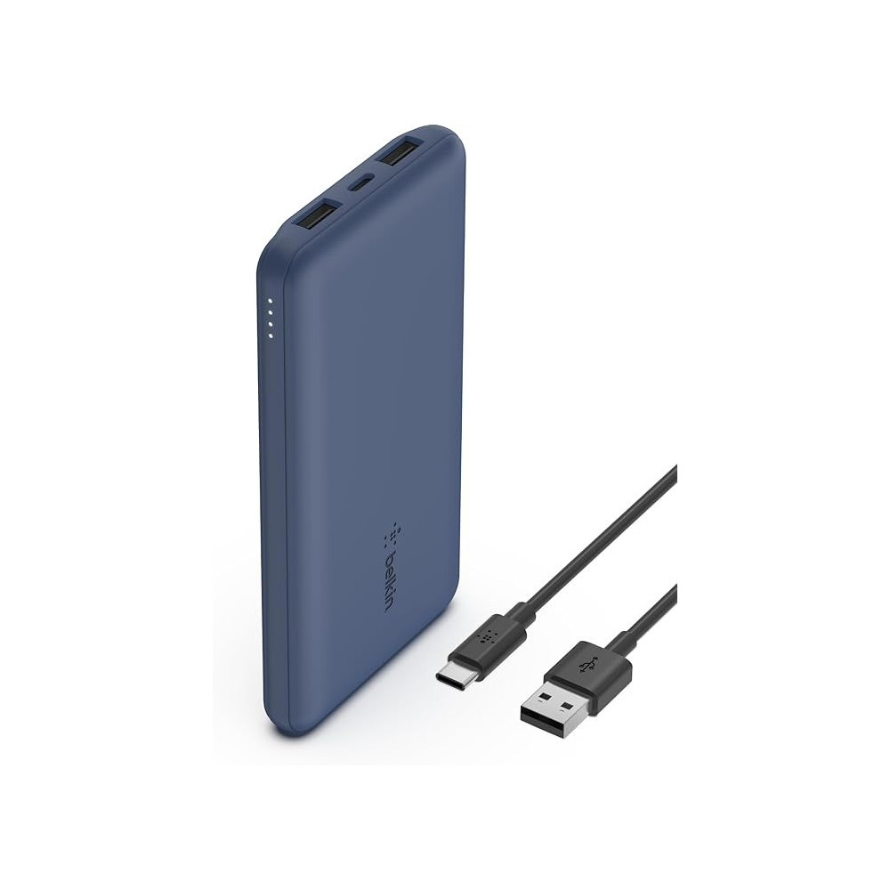 Belkin 10K USB C Portable Charger With 1 USB C Port And 2 USB A ports Up To 15W Charging, Blue