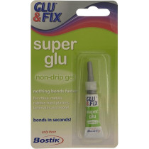 Bostik Glu And Fix Super Glue With Non Drip Gel, Bonds In Seconds, 3g