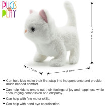 Pugs At Play Casper Walking Cat For Kids, White
