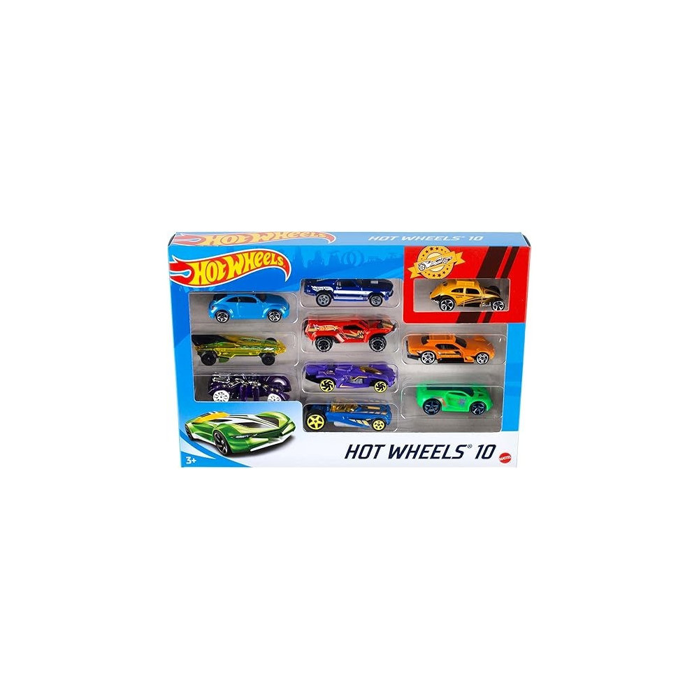 Hot Wheels Metal Set Of 10 Toy Cars For Kids