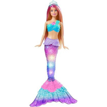 Barbie Mermaid Doll With Water-Activated Twinkle Light-Up Tail, Pink-Streaked Hair